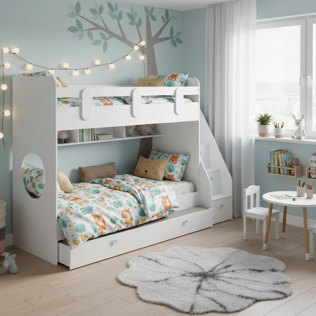 Двухъярусная кровать Фортуна-3 (цвет белый) 190х80