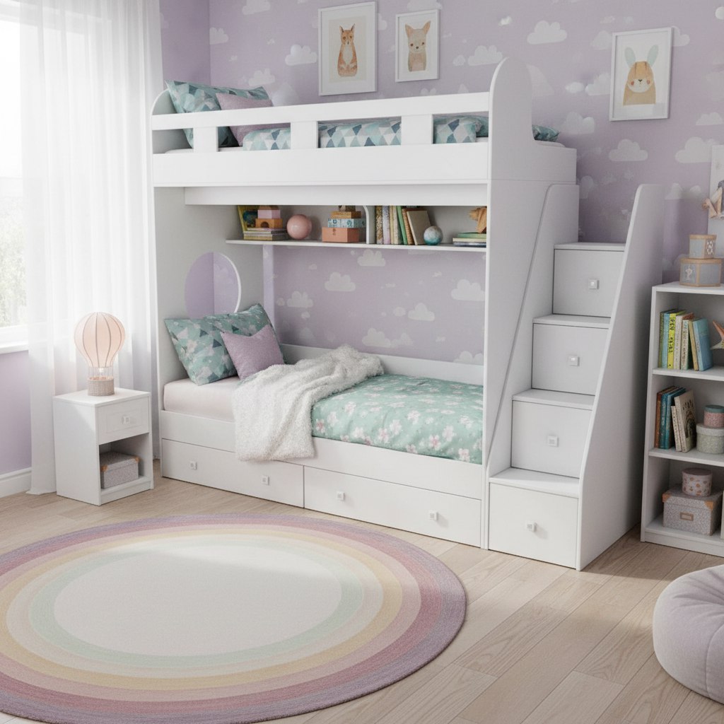 Двухъярусная кровать Юниор-1 (цвета и размеры разные)