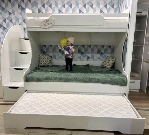 Кровать двухъярусная Биг 120х200 (цвет белый) от Династия Kids