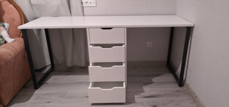 Стол Дуэт 2000 мм (дуб каньон + опоры черные). Столешница 22 мм от Династия Kids