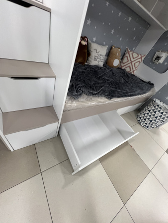 Кровать 3-х ярусная Квартет (цвет белый)