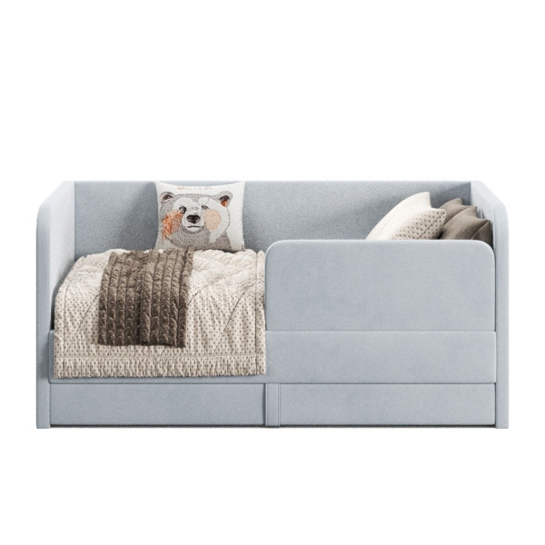 Кровать Nepos 80х160 (велюр Тедди 313 серый) от Династия Kids