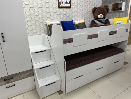 Кровать 2-х ярусная Городок (цвета разные) 190х90 + 180х80 от Династия Kids