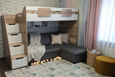 Кровать-чердак 200х90 коллекции Мозаика-2  от Династия Kids