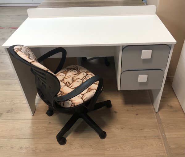 Стол Юни 100 см (серебро+белый)  от Династия Kids