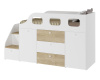 Кровать-чердак Хэппи 180х80 (дуб каньон+белый)  от Династия Kids