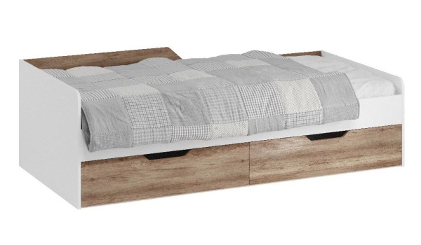 Кровать коллекции Лайт Лофт 190х90 (дуб каньон+белый) от Династия Kids