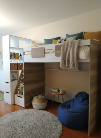 Кровать-чердак 200х90 коллекции Мозаика-2  от Династия Kids