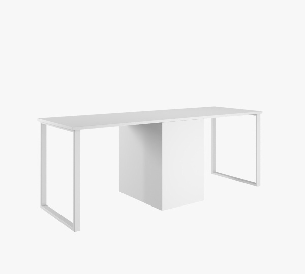 Стол Дуэт 2200 мм (белый + опоры белые). Столешница 22 мм от Династия Kids