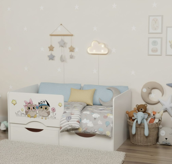 Кровать Малютка Совята 140х80 