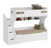 Двухъярусная кровать БИГ 90х200 с доп. спальным местом (цвет белый)  от Династия Kids