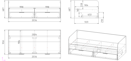 Комплект мебели Брайт Золотистый: стол 1200 мм + кровать 200х90 + шкаф от Династия Kids