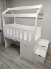 Кровать-чердак 160х80 Теремок (цвет белый) от Династия Kids