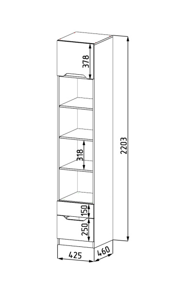Стеллаж коллекции Лайт Лофт  от Династия Kids