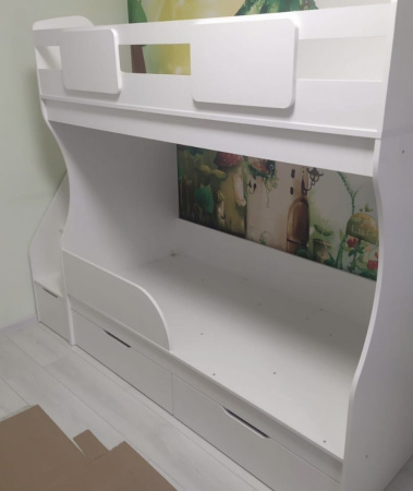 Двухъярусная кровать Альфа Мини 160х80 с бортиком от Династия Kids