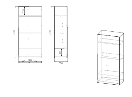 Шкаф распашной + шкаф угловой + пенал коллекции Брайт Золотистый от Династия Kids