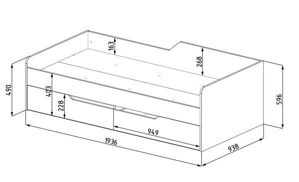 Кровать 190х90 коллекции Мозаика-2  от Династия Kids
