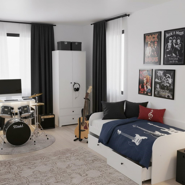 Комплект коллекции Норд: кровать 190х90 + шкаф гардеробный