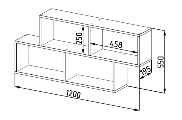 Полка настенная Юниор (дуб золотистый) от Династия Kids