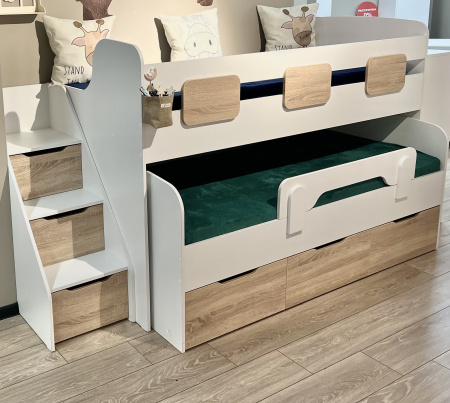 Кровать 2-х ярусная Городок (цвета разные) 190х90 + 180х80 от Династия Kids