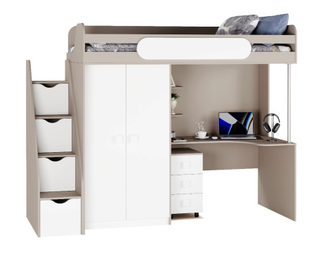 Кровать-чердак Колледж-2 (цвета разные) 200х90 от Династия Kids