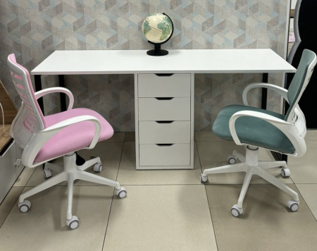 Стол Дуэт 2000 мм (дуб каньон + опоры черные). Столешница 22 мм от Династия Kids