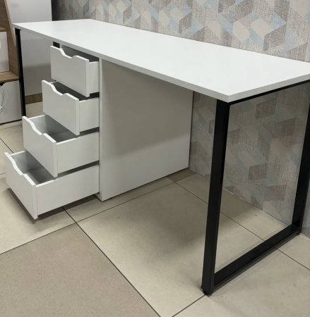 Стол Дуэт 2000 мм (дуб каньон + опоры черные). Столешница 22 мм от Династия Kids