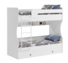 Кровать 2-х ярусная Омега (цвет белый + лестница черная) 190х80 от Династия Kids