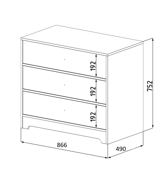 Комод коллекции Норд (с доводчиками) от Династия Kids
