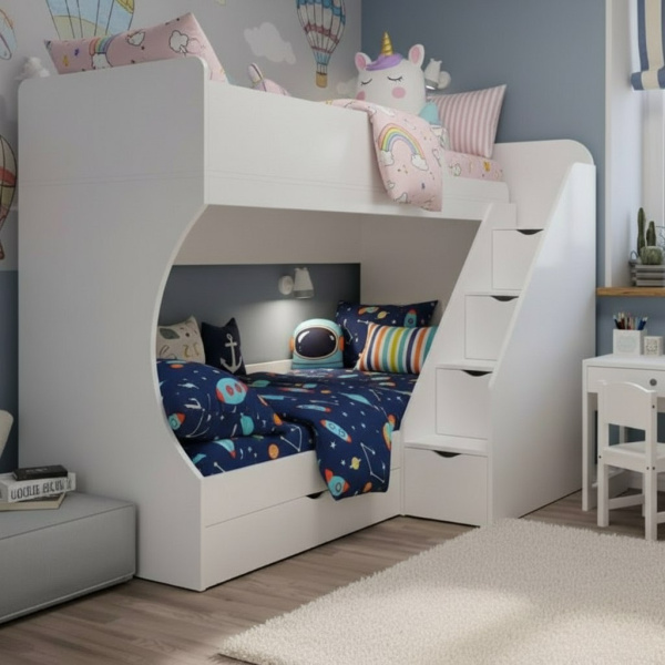 Двухъярусная кровать Умка-3 (цвет белый) 190х80 от Династия Kids
