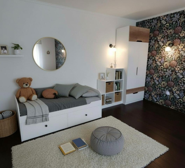 Кровать Норд + шкаф Лайт Лофт + стеллаж 